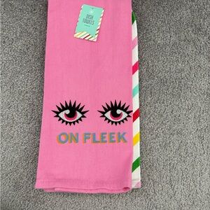 Pink 'On Fleek' Dish Towel